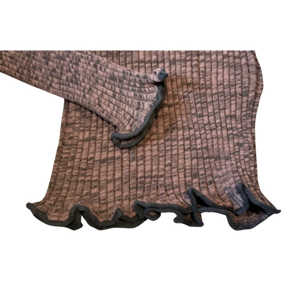 Vintage Y2K Celine Ribbed Knit Jumper in Purple Marle - Picture 4 of 4